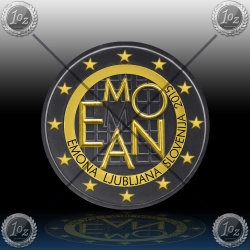 2 EVRO SLOVENIJA  2015 "EMONA" Black Rhodium + 24k Gold